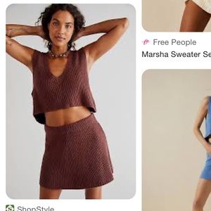 Free people Marsha sweater set in chocolate
